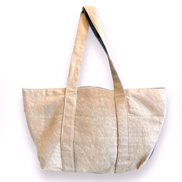 Handmade Artisan Burlap Tote by “Bagay Ki Bon” Creole, “Good Things” - Picture 6 of 11